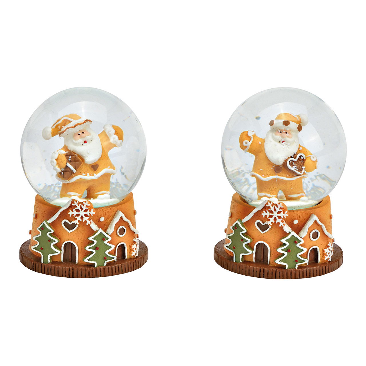 Globo di neve Babbo Natale in polietilene marrone 2 pieghe, (L/A/D) 5x6x5cm