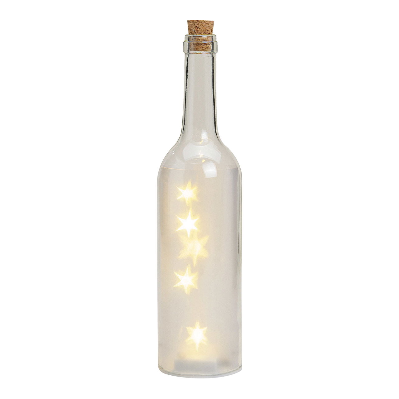 Botella de cristal 5 LED (A/A/P) 7x29x7 cm