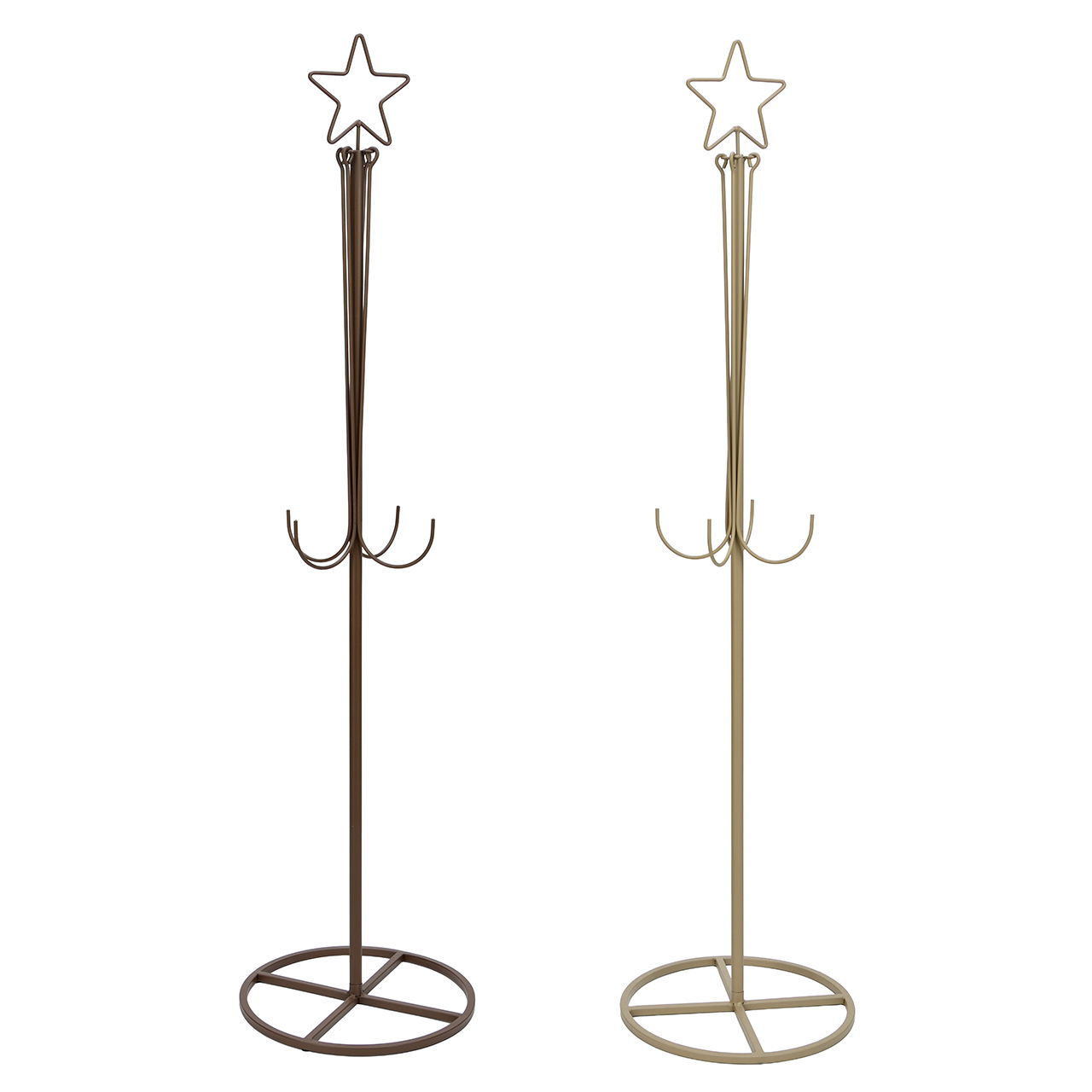 Christmas stand with metal star Beige (W/H/D) 35x119x35cm Moebel