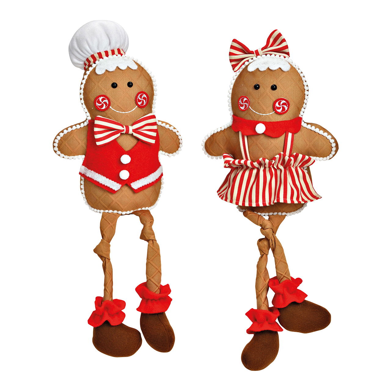 Taburete de borde figura de pan de jengibre de textil marrón 2 pliegues, (A/A/P) 22x62x13cm Taburete de borde figura de pan de jengibre de textil marrón 2 pliegues, (A/A/P) 22x62x13cm