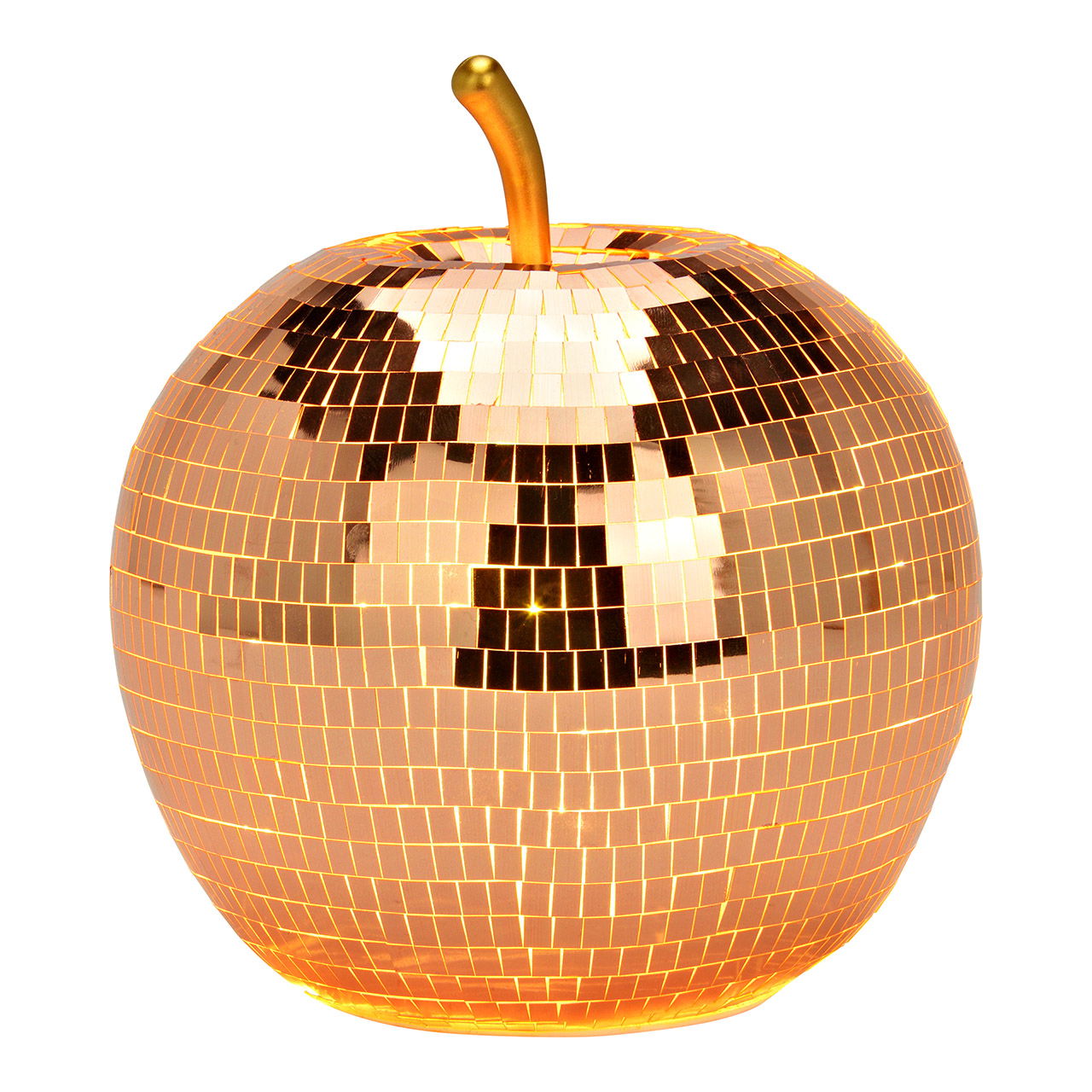 Disco-Apfel 20er LED und 6/18 Timer (exkl. 3xAA) aus Glas, Braun (B/H/T) 16x17x16cm