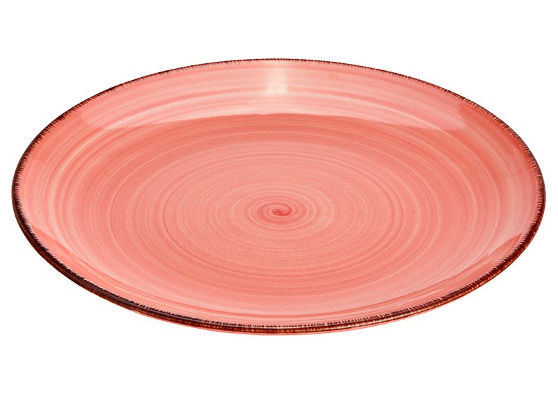 Roze/roze aardewerk bord (w/h/d) 19x2x19cm