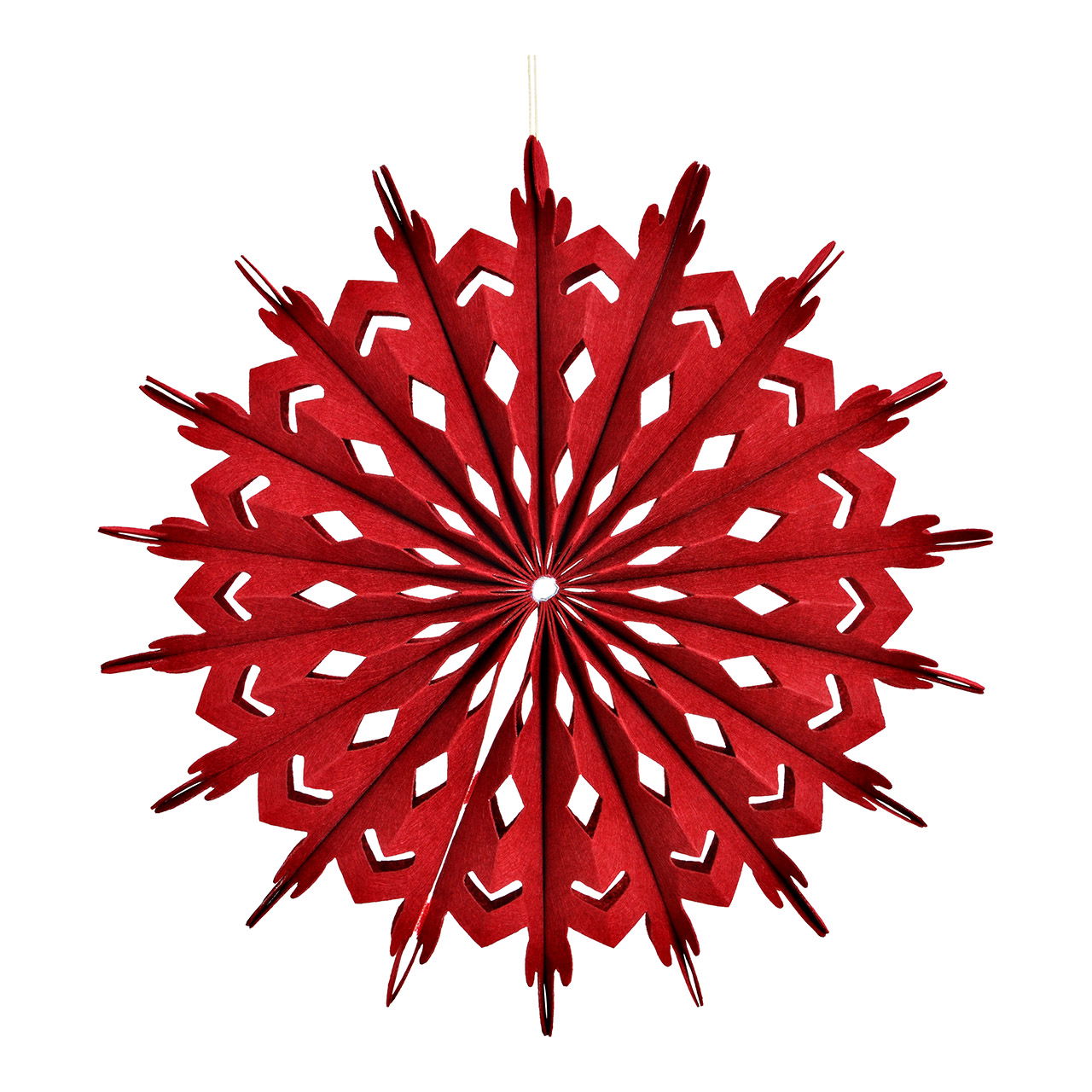 Vilten kersthanger sneeuwvlok, rood (B/H/D) 40x40x7cm