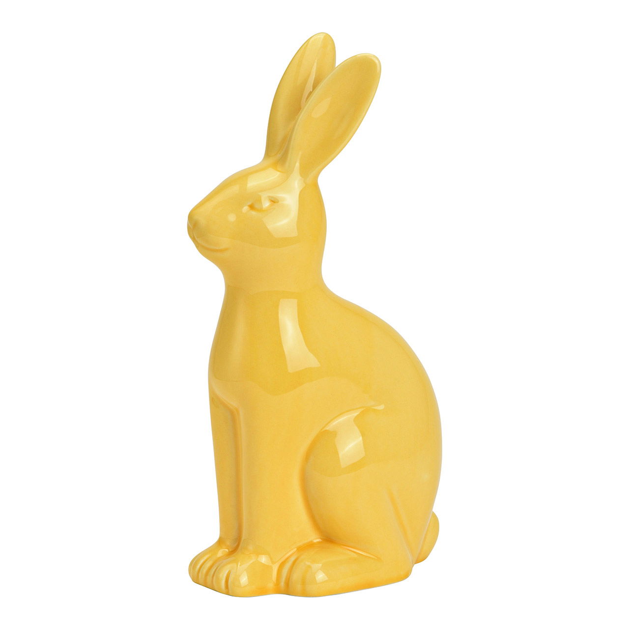 Lapin en céramique jaune (L/H/P) 13x25x8cm