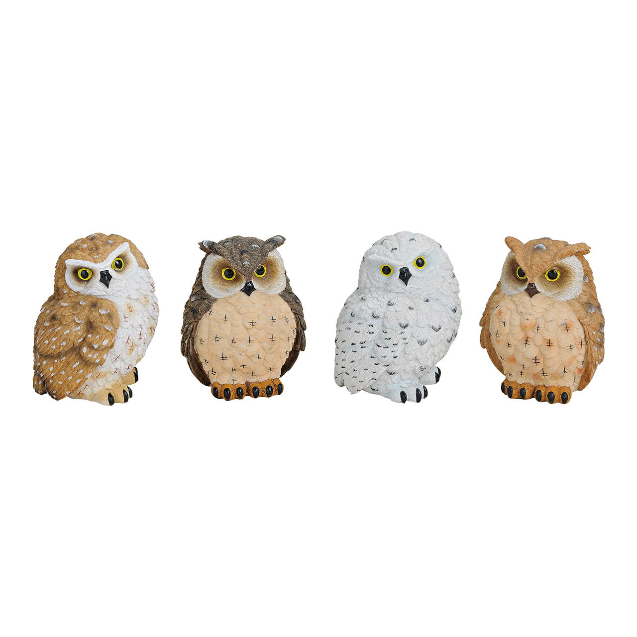 Hibou en poly, 4 couleurs, L9 x P11 x H8 cm