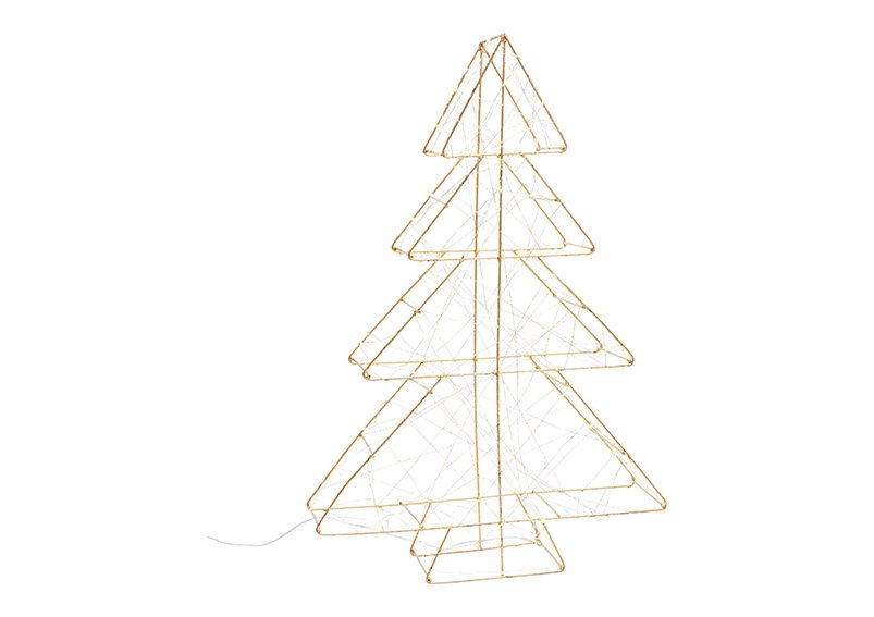 Verlichte kerstboom 500 LED's met timer 6/18H, warm wit, IP44 adapter, 4,5V 6W gemaakt van champagne kunststof (B/H/D) 41x61x11cm