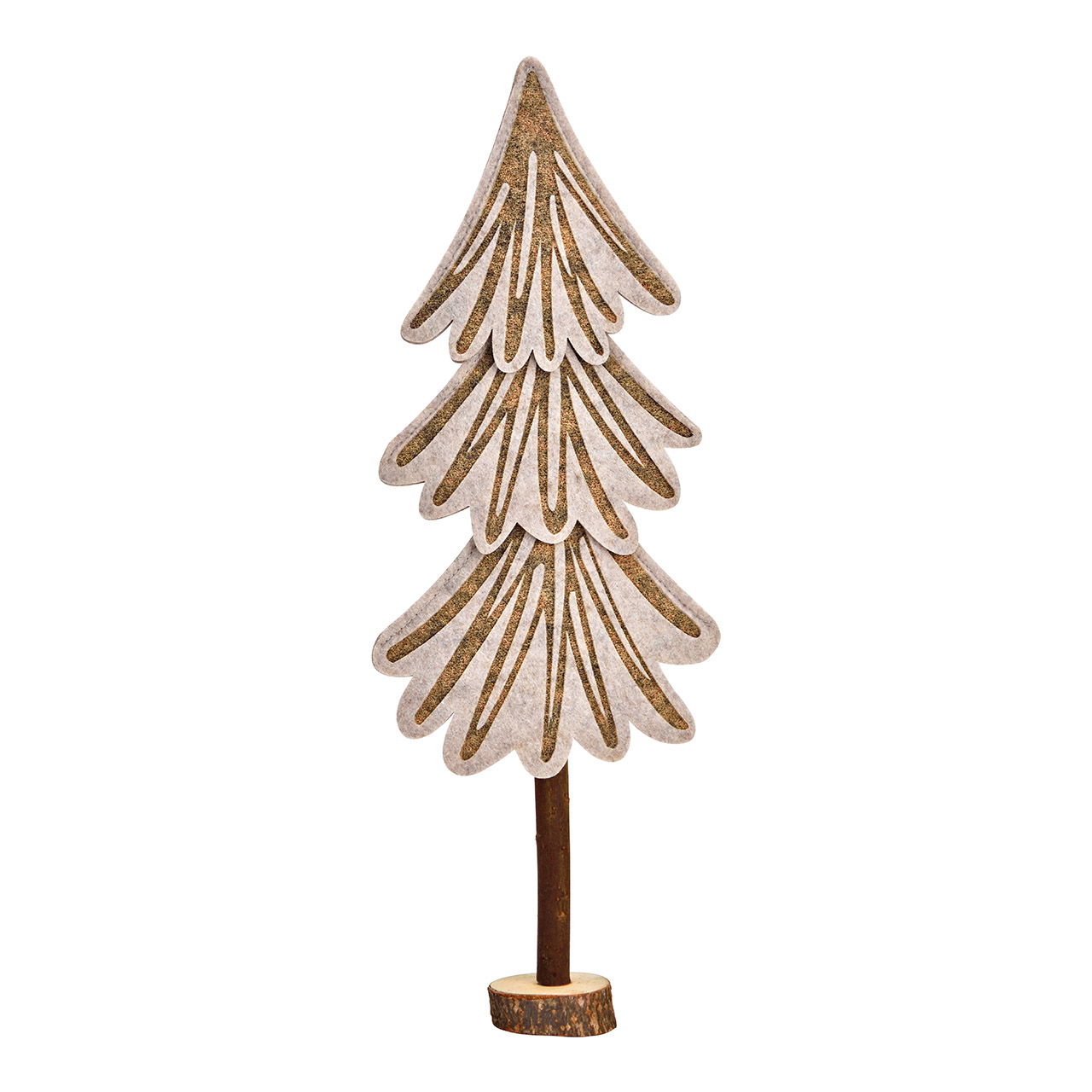 Soporte de fieltro para árbol de Navidad beige (A/A/P) 16x45x5cm