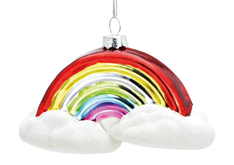 Weihnachtshänger Regenbogen aus Glas Bunt (B/H/T) 10x7x5cm