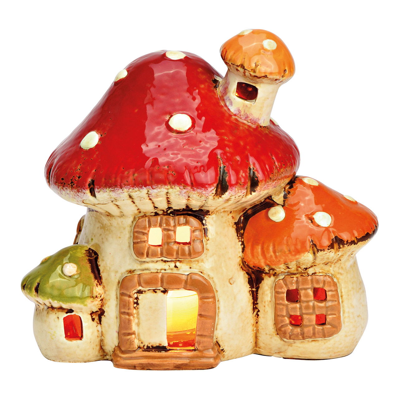 Casita de té seta de gres, colorida (A/A/P) 17x15x12cm Casita de té seta de gres, colorida (A/A/P) 17x15x12cm