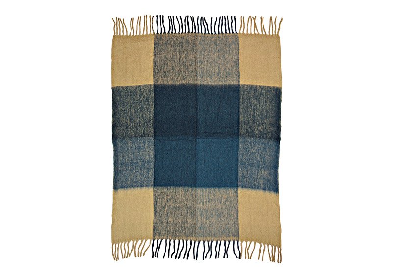 Tagesdecke kariert aus Textil blau (B/H/T) 130x170x1cm
