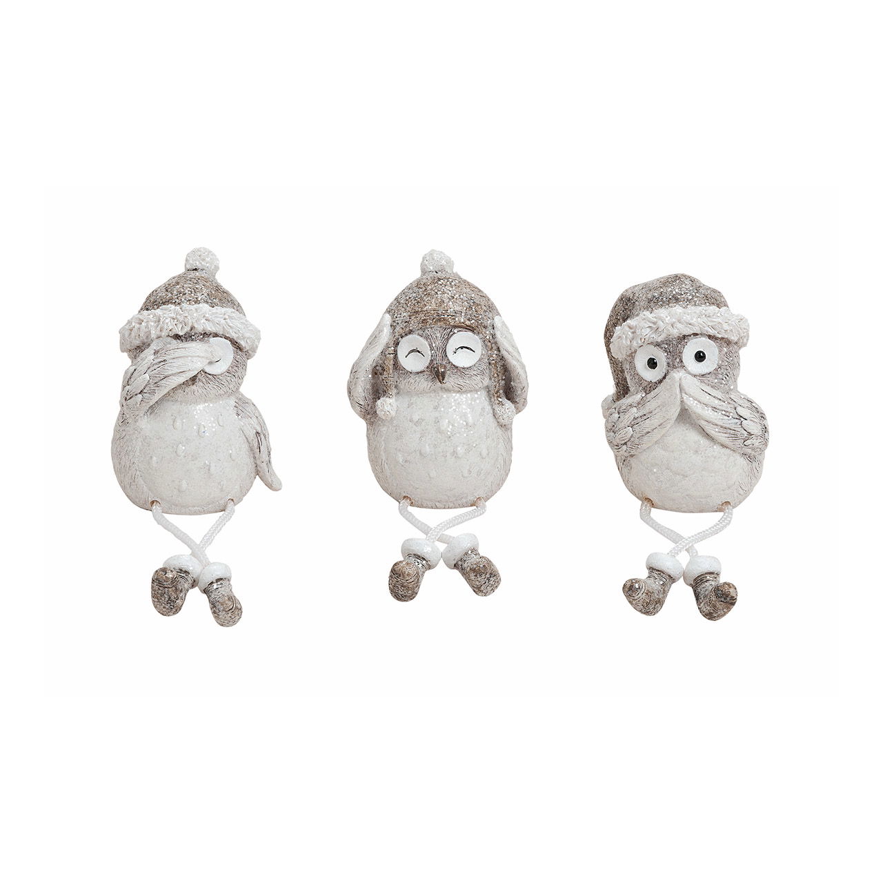 Kantenhocker Eule mit Glitter aus Poly, 3-fach sortiert, 7/12 cm Kantenhocker Eule mit Glitter aus Poly, 3-fach sortiert, 7/12 cm