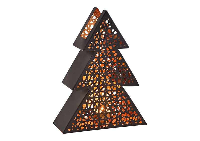 Windlight christmas tree metal black 19x25x8cm