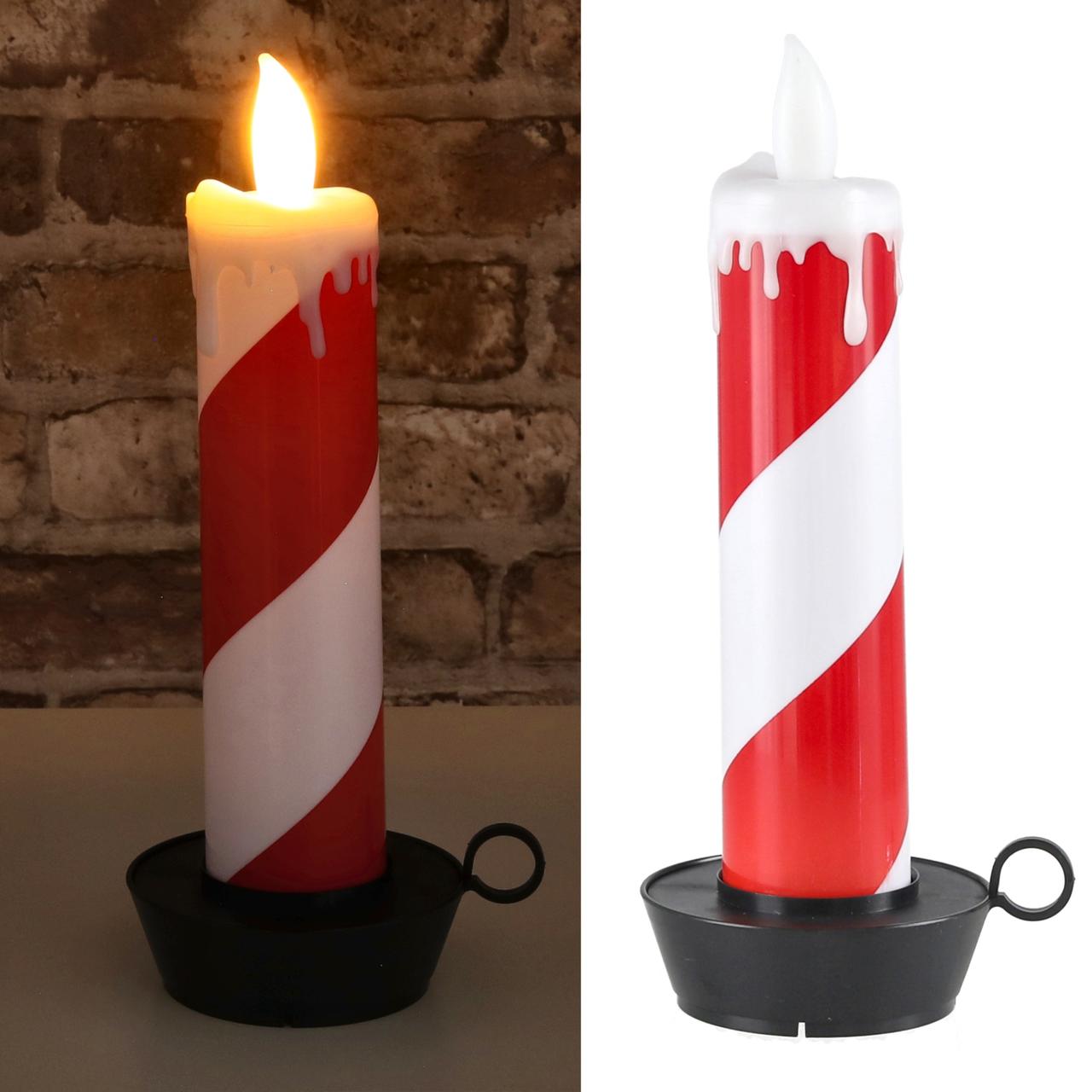 Bougie LED, rouge/blanc, env. 28cmH
HIPS/ABS, LED blanc chaud scintillant, marche/arrêt/timer (6/18)
interrupteur, piles 2xAA excl., Colorbox L:10cm H:28cm
P:12,3cm Kerze