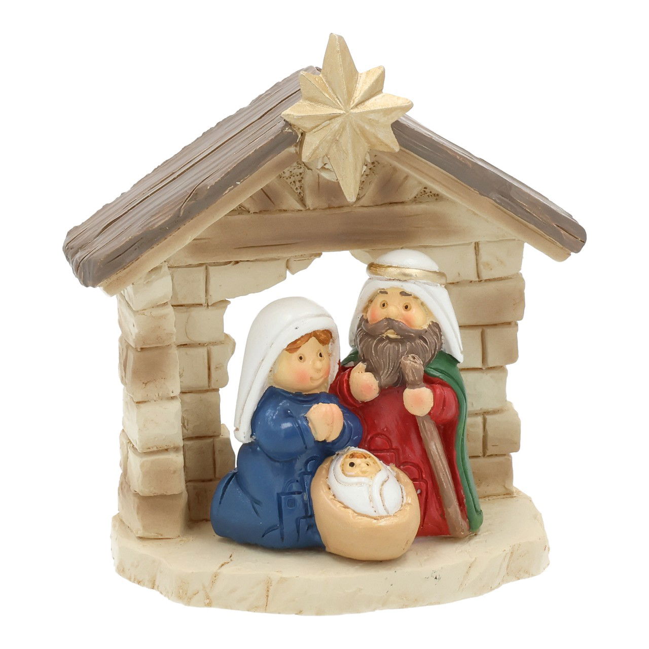 Nativity scene made of poly colorful (W/H/D) 6x7x3cm Figur, Person, Gesicht, Kopf