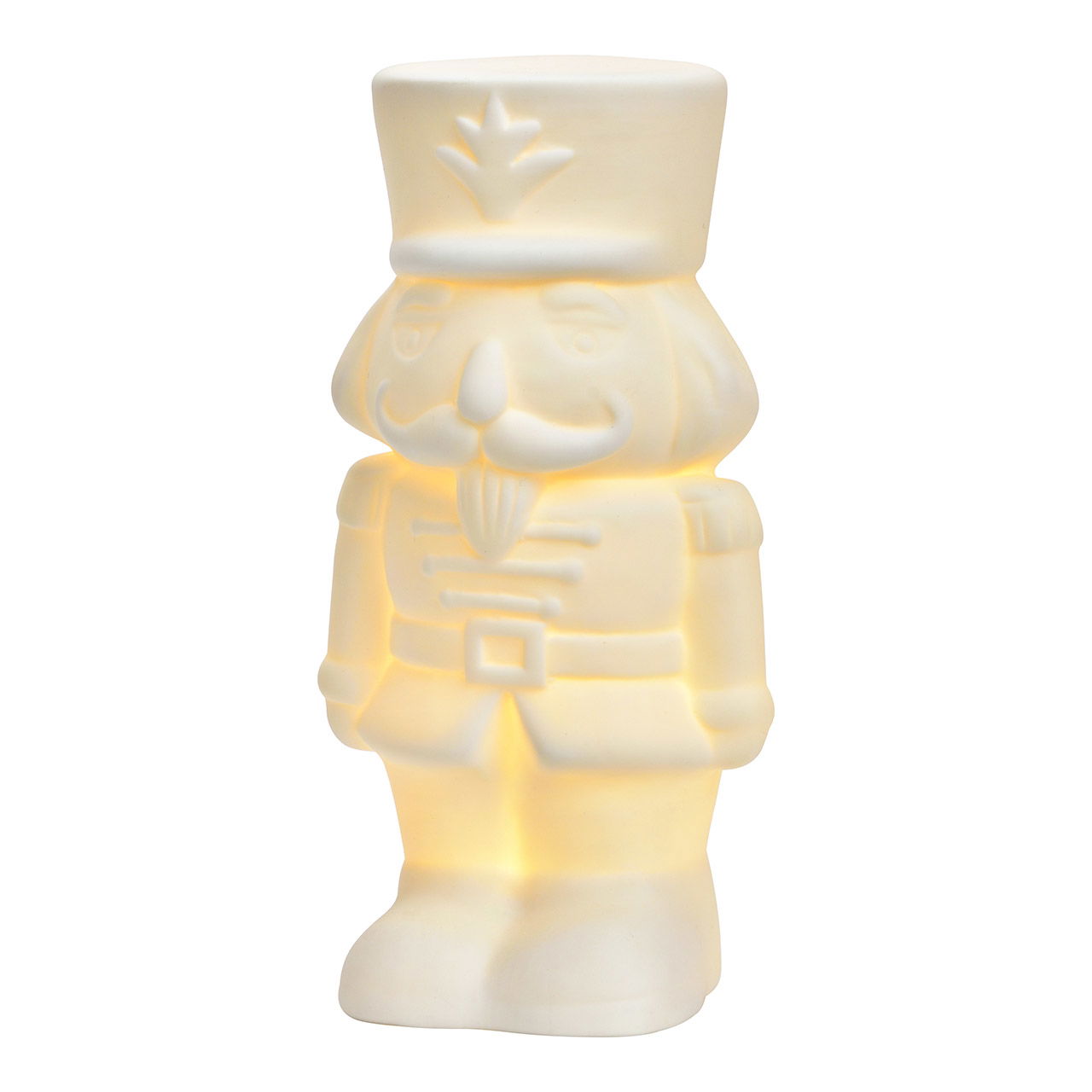 Casse-noix avec LED en porcelaine, blanc (L/H/P) 7x14x6cm Fonctionnement sur piles 3xLR44 non incluses Casse-noix avec LED en porcelaine, blanc (L/H/P) 7x14x6cm Fonctionnement sur piles 3xLR44 non incluses