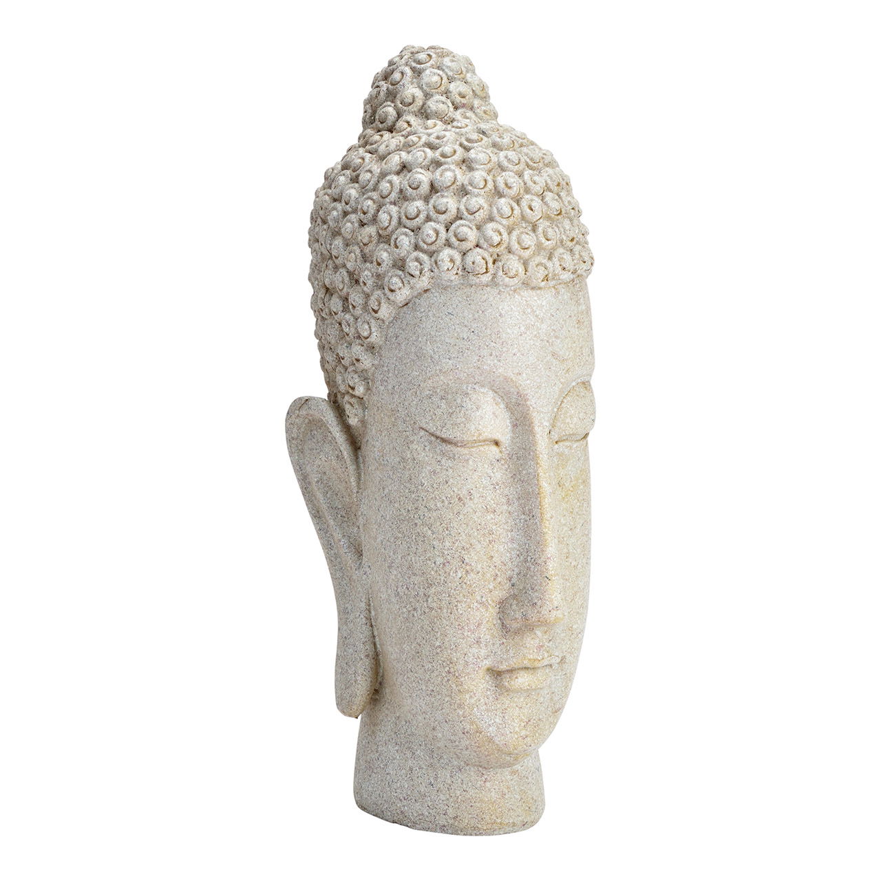 Testa di Buddha in ceramica bianca (w/h/d) 16x33x12cm