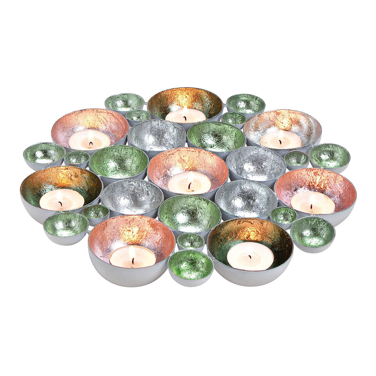 Schale/Windlicht aus Metall Pink/Rosa Türkis, (B/H/T) 30x4x30cm Schale/Windlicht aus Metall Pink/Rosa Türkis, (B/H/T) 30x4x30cm