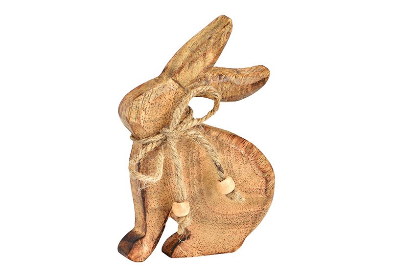 Coniglio in legno di mango marrone (L/A/D) 11x14x1,50 cm