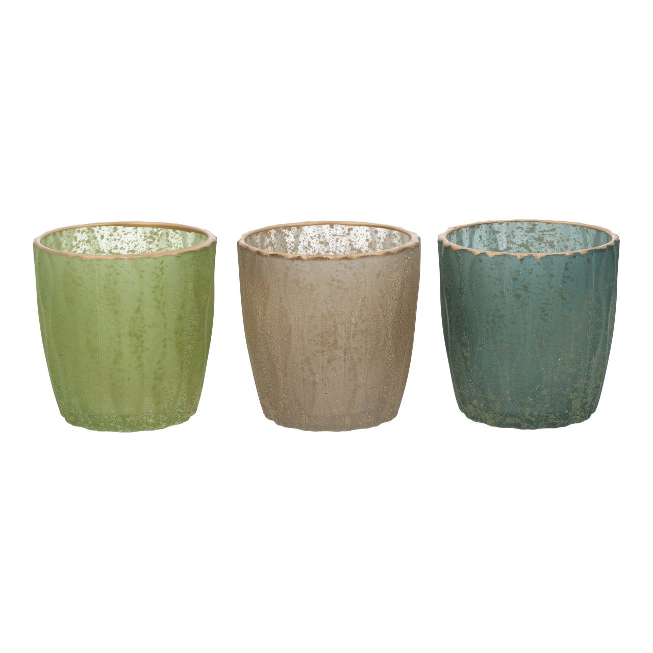 Farol de vidrio verde 3 surtidos (A/A/P) 9x9x9cm Töpferei, Krug, Tasse, Vase, Porzellan