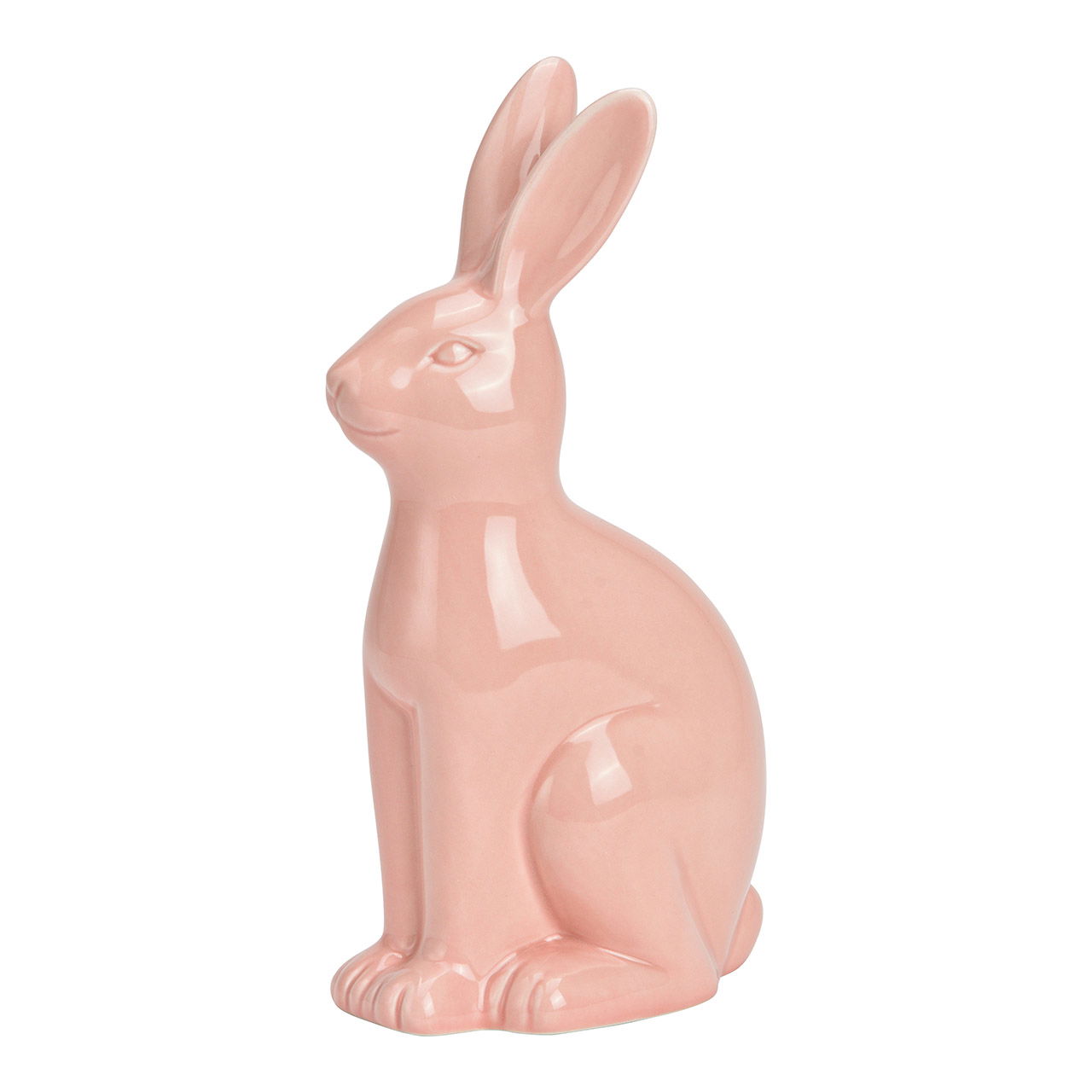 Hase aus Keramik pink/rosa (B/H/T) 13x25x8cm