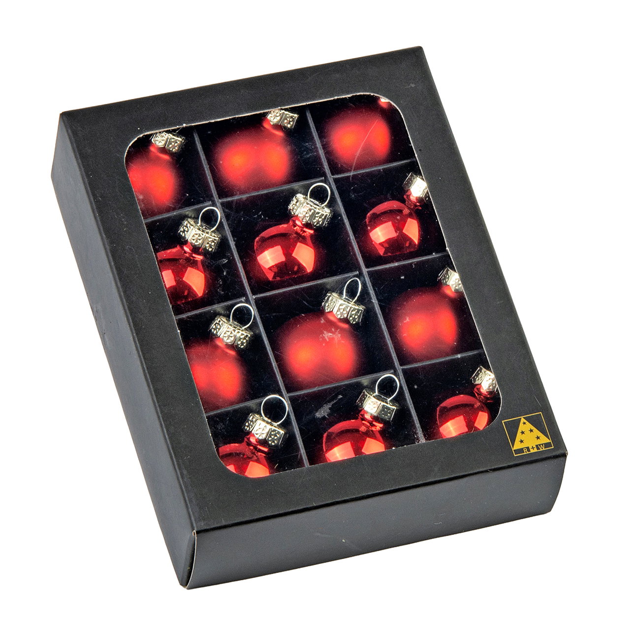 Weihnachtskugeln, Rot, Glas, Ornamente, Schachtel