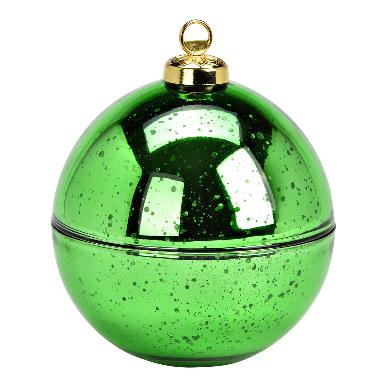 Glass Christmas bauble jar, green (W/H/D) 11x13x11cm Zubehör, Flasche, Ornament, Edelstein, Schmuck