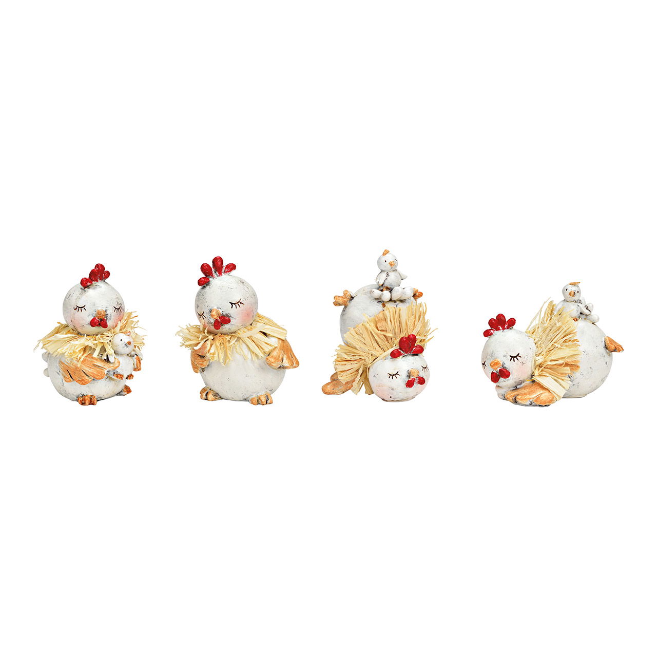 Pollo da Poly bianco 4 pieghe, (L/H/D) 7x8x6cm