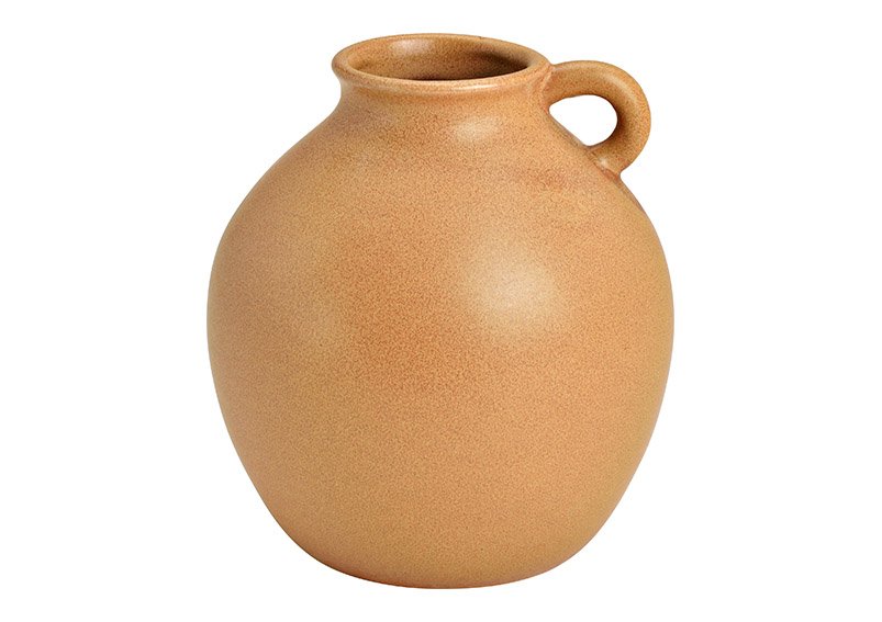 Jarrón, jarra de cerámica marrón (A/A/P) 15x16x15cm