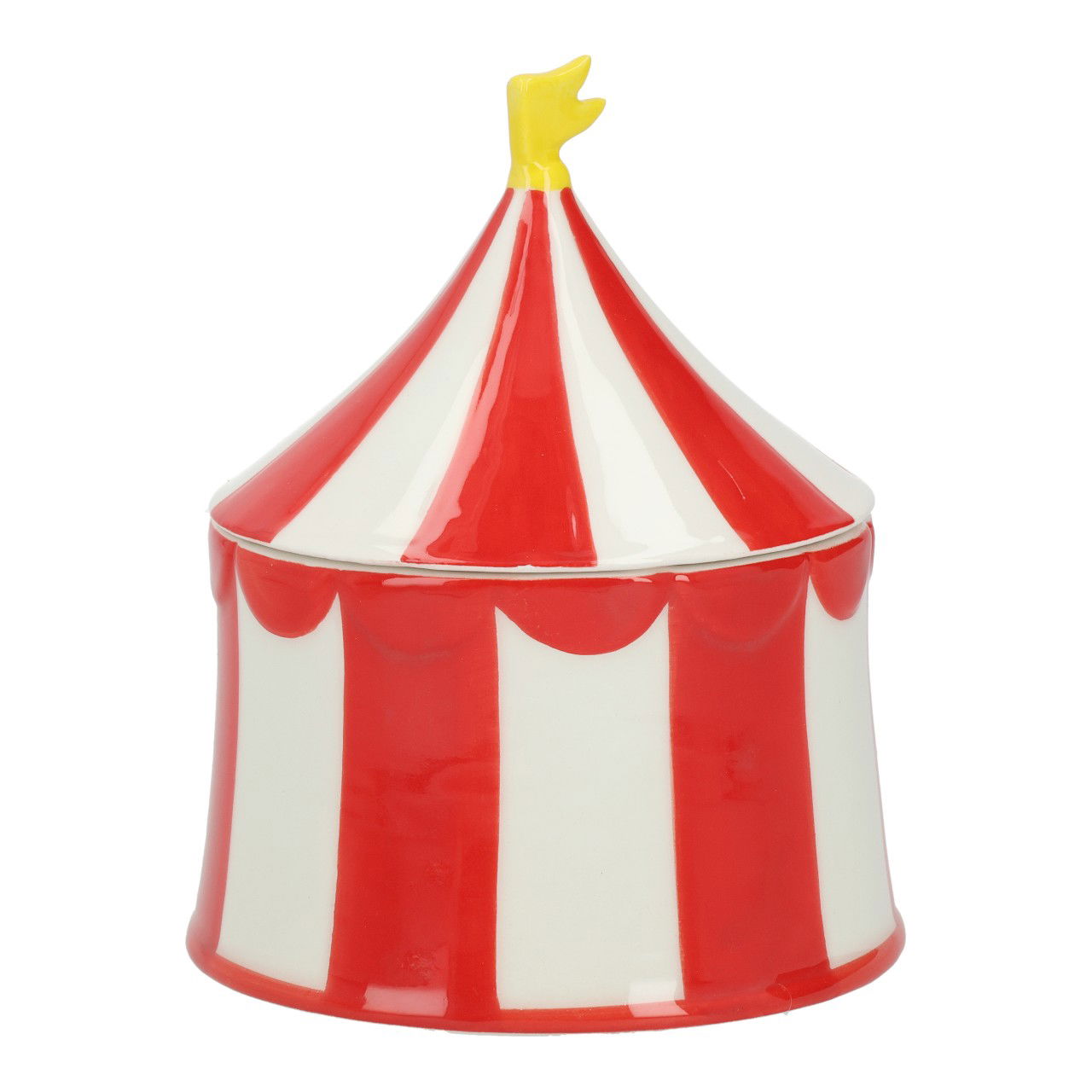 Dose Zirkuszelt aus Keramik Weiß (B/H/T) 12x15x12cm Zirkus, Freizeitaktivitäten