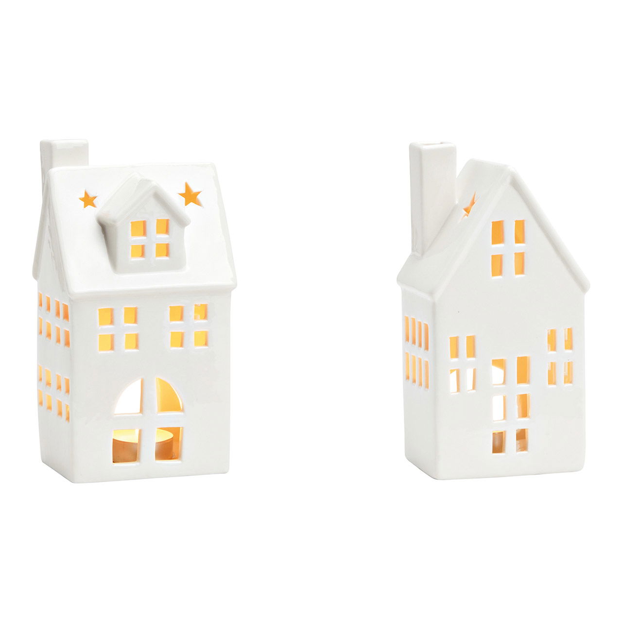 Porcelain wind light house White 2-fold, (W/H/D) 9x19x7cm