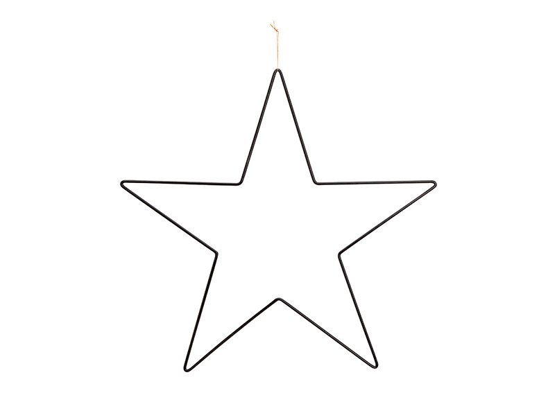 Hanger metal star black (W/H) 50x50cm