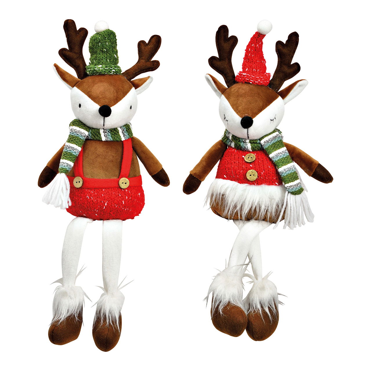Edge stool deer made of textile brown 2-fold, (W/H/D) 17x46x10cm Edge stool deer made of textile brown 2-fold, (W/H/D) 17x46x10cm
