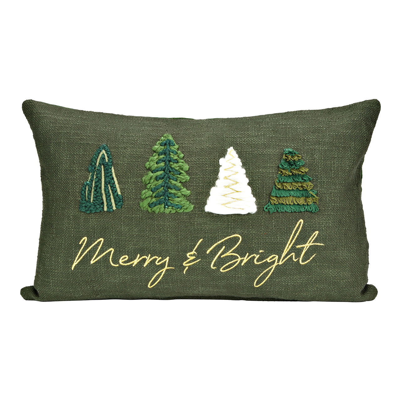 Kissenbezug gestickt mit Tannenbaum aus Baumwolle, Grün (B/H) 30x50cm Kissen, Dekoration für Zuhause, Eiscreme, Handtasche