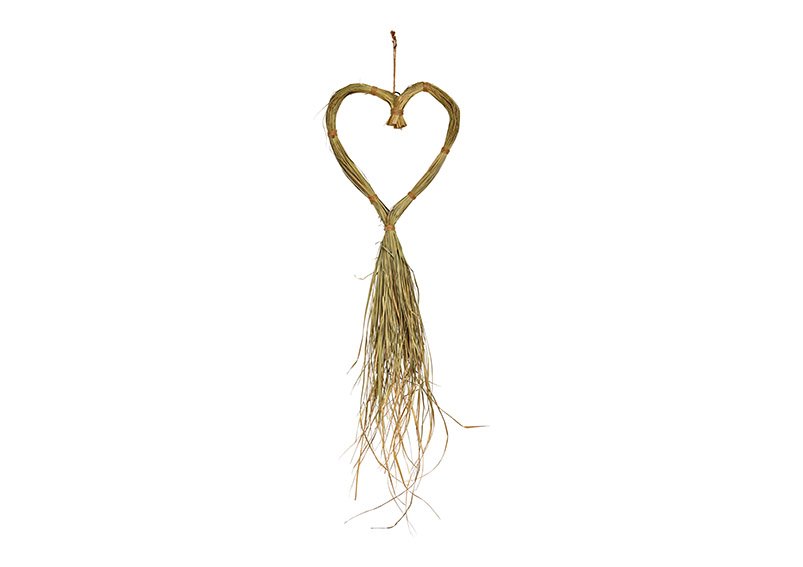 Percha corazón de hierba marina natural (A/H/D) 31x100x3cm