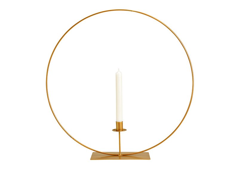 Metal Candle Holder Ring Gold (W/H/D) 50x50x10cm