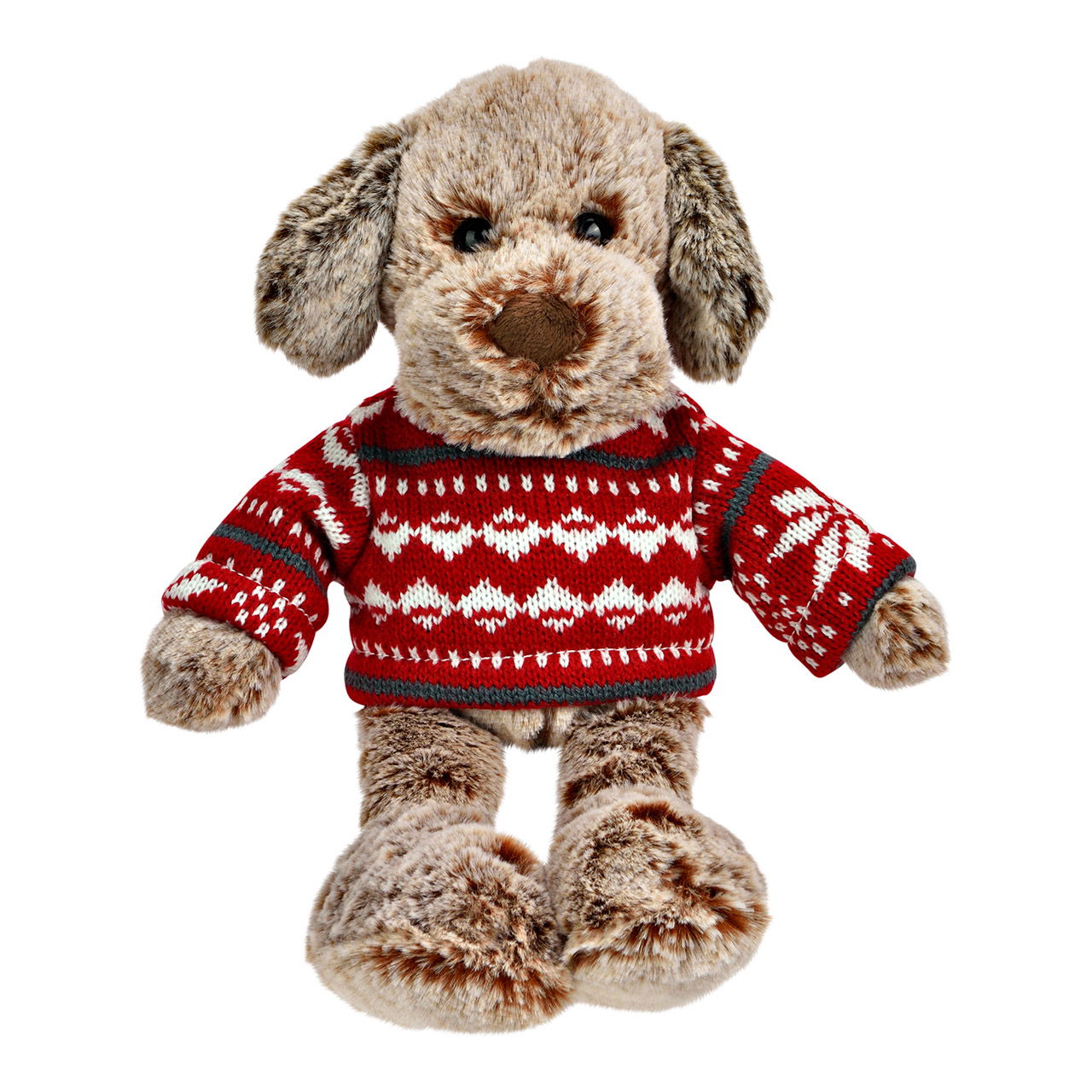 Hund mit Weihnachtspulli aus Plüsch, Braun (B/H/T) 20x19x18cm Hund mit Weihnachtspulli aus Plüsch, Braun (B/H/T) 20x19x18cm