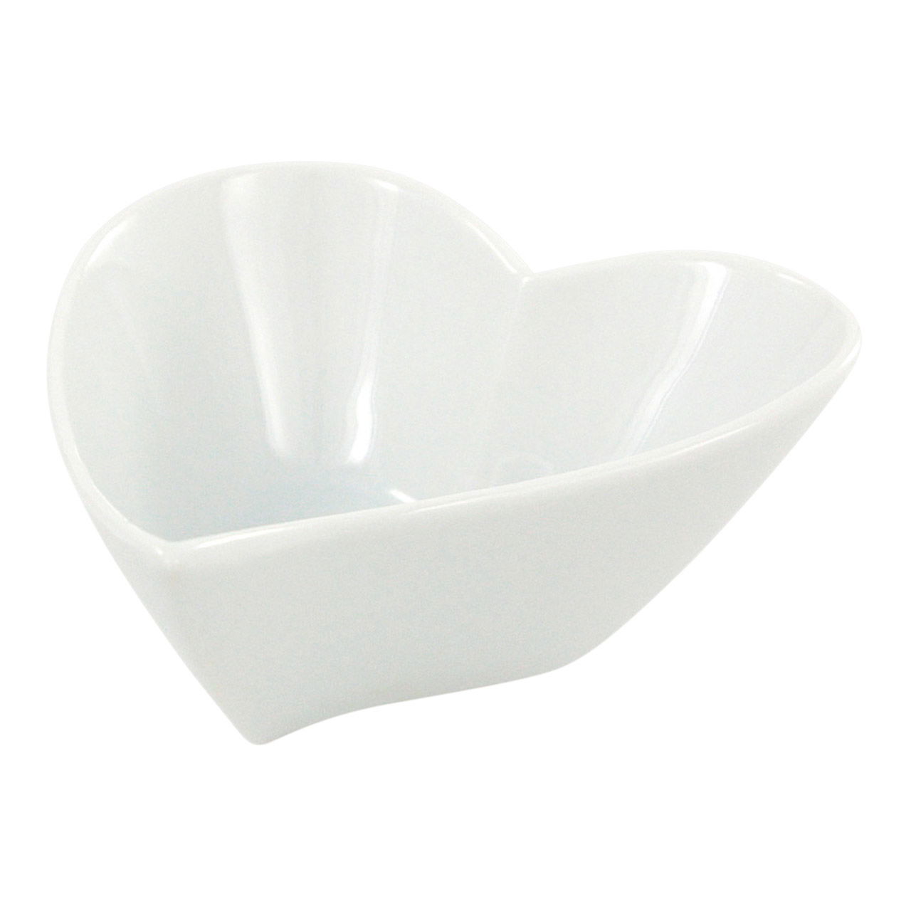 Coupelle forme coeur en porcelaine blanche (L/H/P) 13x6x11cm