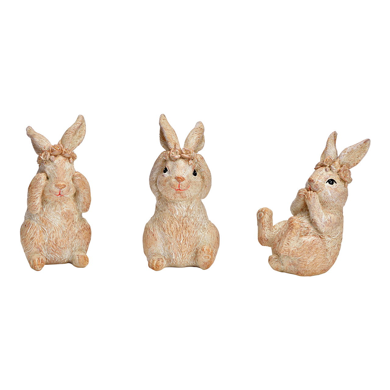 Coniglietto con nastro floreale in polietilene naturale a 3 pieghe, (L/A/D) 5x10x6cm Coniglietto con nastro floreale in polietilene naturale a 3 pieghe, (L/A/D) 5x10x6cm