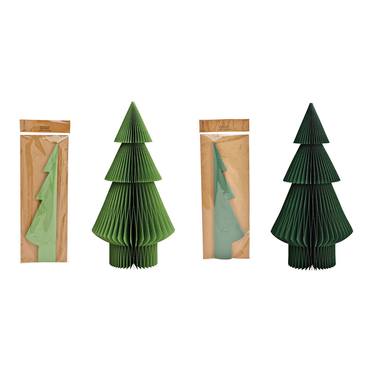 Albero di Natale a nido d'ape in carta/cartone verde 2 pieghe, (L/H/D) 20x38x20cm Papier, Kunst, Spielzeug