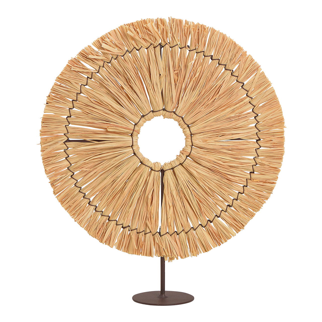Supporto per il sole in rafia, metallo naturale (L/H/D) 31x36x8cm Natur, Im Freien, Stroh, Kunst, Kunsthandwerk