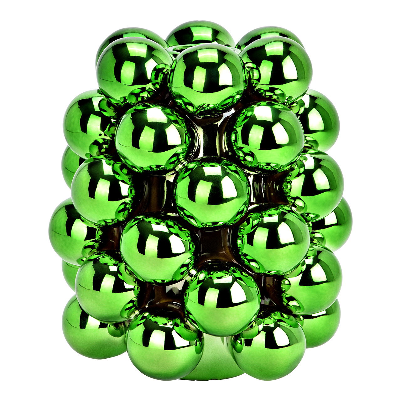 Vase Bubble en porcelaine, vert foncé (L/H/P) 14x17x14cm Kugelballen, Grün, Metallisch, Dekorballen, Fächerstruktur