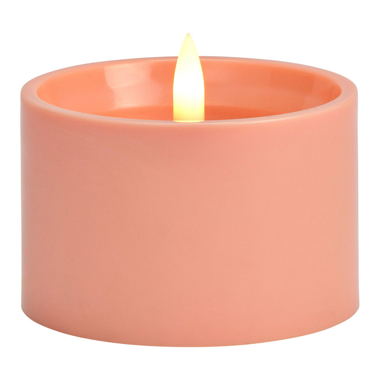 LED outdoor candle made of plastic with timer, pink (W/H/D) 8x6x8cm, 2xAA included