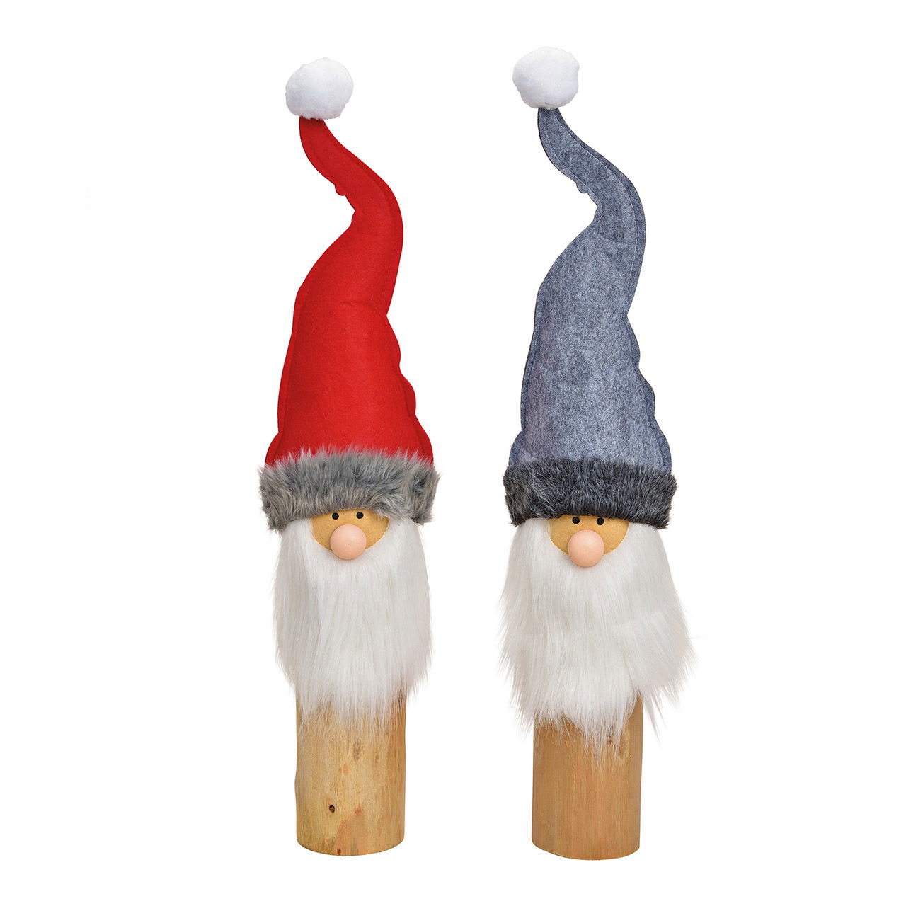 Babbo Natale in feltro, legno rosso, grigio 2 pieghe, (L/H/D) 13x63x10cm Babbo Natale in feltro, legno rosso, grigio 2 pieghe, (L/H/D) 13x63x10cm