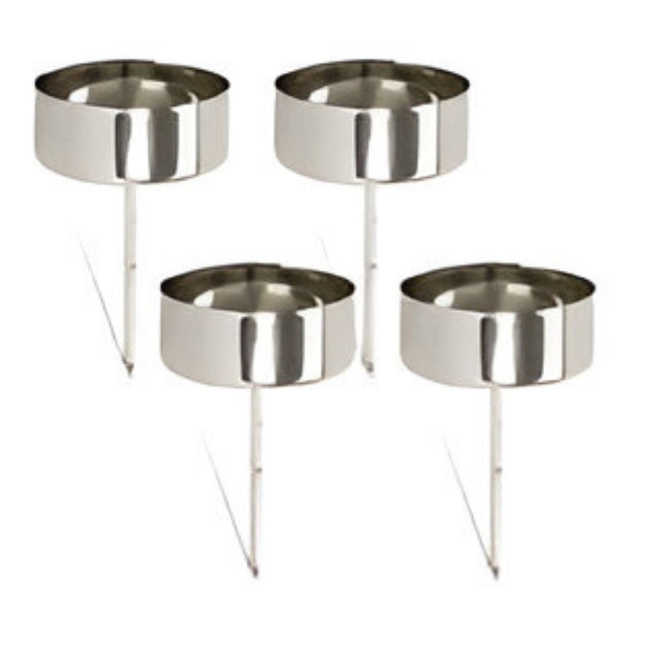 Fiche pour bougie à chauffe-plat, métal, 4,2cm, 4 pcs/btl, argenté Aluminium