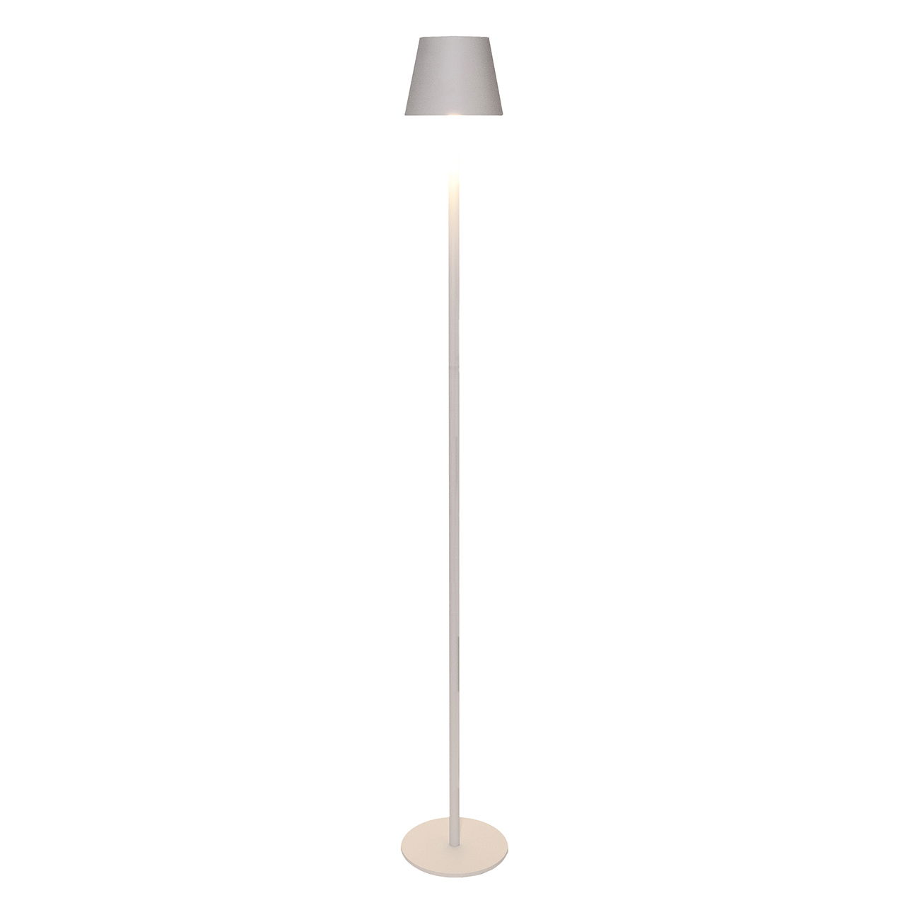 LED Stehlampe (LP44 Warmweiß, Dimmbar, inkl. 200cm USB Zuleitung) aus Metall, Matt-Weiß (H) 1,2M Lampe, Lampenschirm