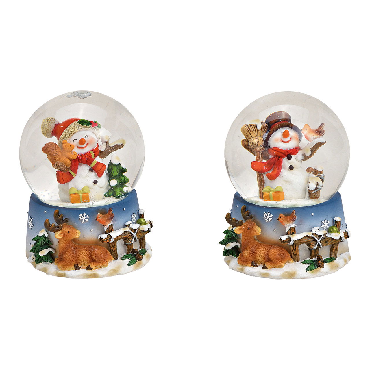 Snow globe snowman made of poly, stained glass 2-fold, (W/H/D) 7x9x7cm Snow globe snowman made of poly, stained glass 2-fold, (W/H/D) 7x9x7cm