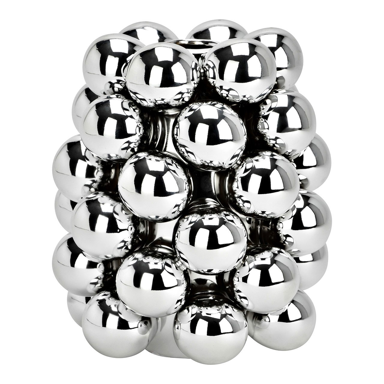 Vase Bubble aus Porzellan, Silber (B/H/T) 14x17x14cm Vase Bubble aus Porzellan, Silber (B/H/T) 14x17x14cm
