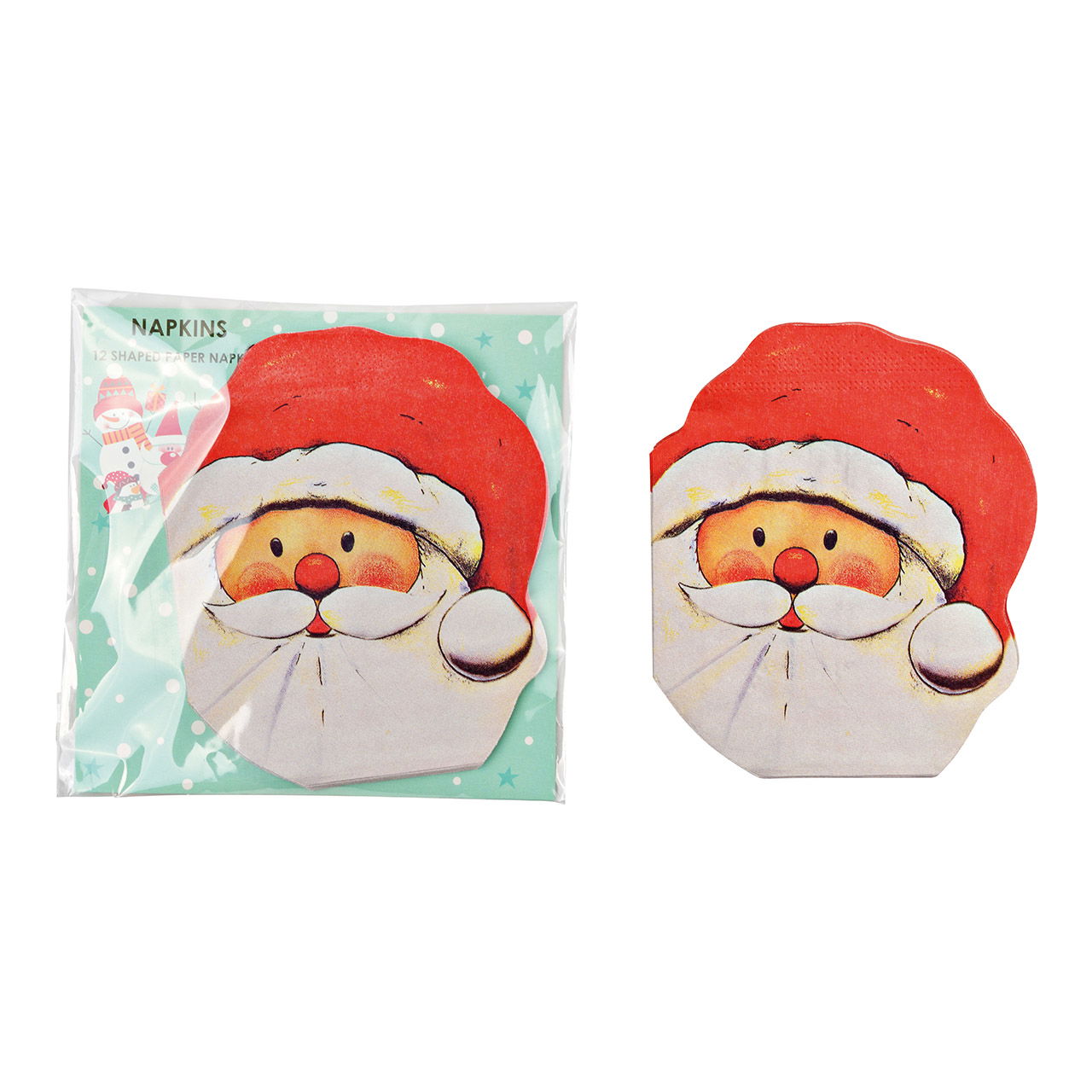 12-ply 3-ply paper/cardboard Santa Claus napkin red, white (W/H) 33x33cm