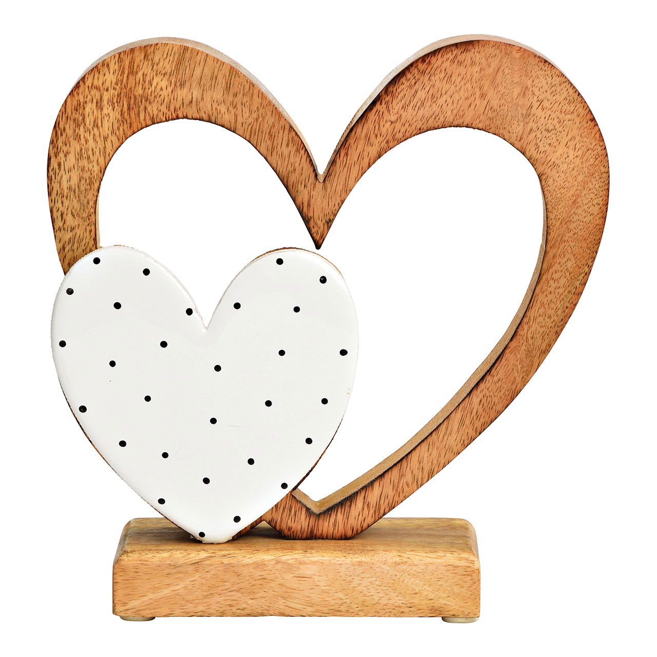 Aufsteller Herz aus Mangoholz, Braun/Weiß (B/H/T) 20x20x6cm Aufsteller Herz aus Mangoholz, Braun/Weiß (B/H/T) 20x20x6cm