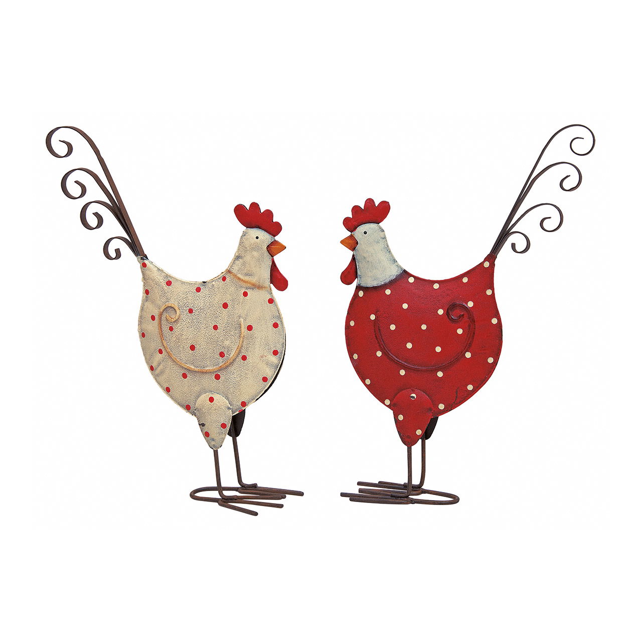Poulet Points en métal, assorti, L15 x H25 cm Poulet Points en métal, assorti, L15 x H25 cm